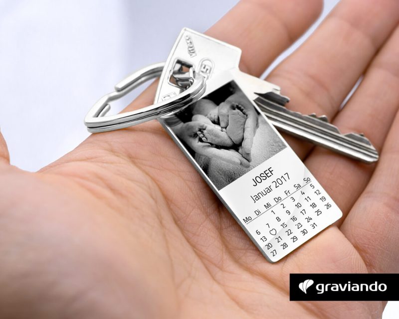 Kalender Schlüsselanhänger mit Foto Graviando