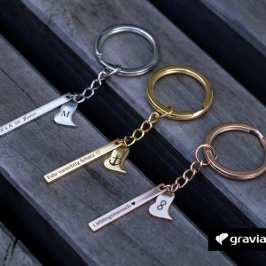 Schlüsselanhänger mit Herz und Gravur Graviando