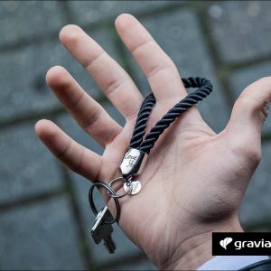 Schlüsselanhänger mit Gravur - segeltau gedreht Glanz Graviando