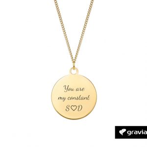 Halskette Kreis mit Gravur Gold Graviando