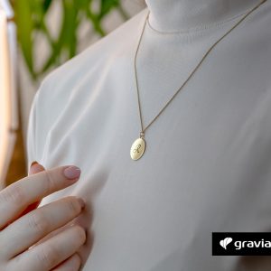 Halskette-Kreis mit Gravur Gold Graviando