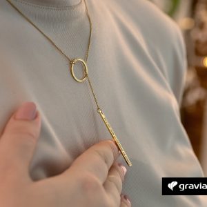 Halskette-Kreis mit Gravur Gold - für meine Frau - und Freundin - für meine Mama und Oma - Gravur - Graviando