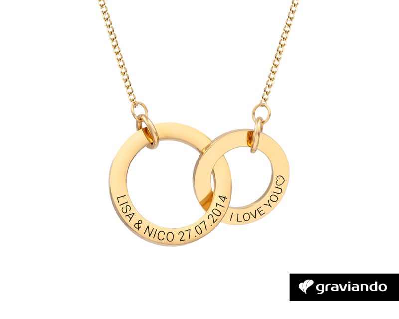 Halskette mit zwei Ringen Gold - Graviando