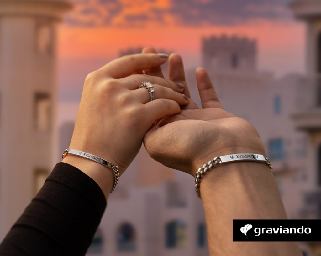 Partner Armband Edelstahl mit Gravur - Anhänger - für meine Frau und Mann - für meine Mama und Papa - Gravur - Graviando