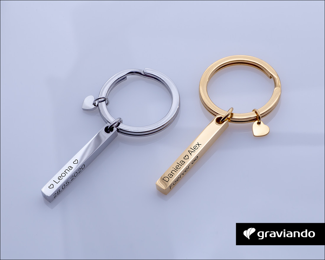Personalisierte Schlüsselanhänger mit Gravur für Mann oder Frau